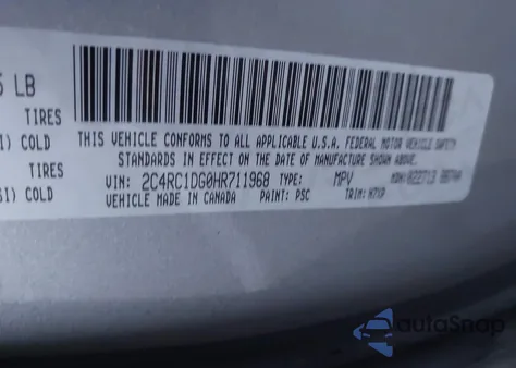 2017 Chrysler Pacifica Touring z USA, uszkodzony, nr VIN 2C4RC1DG0HR711968